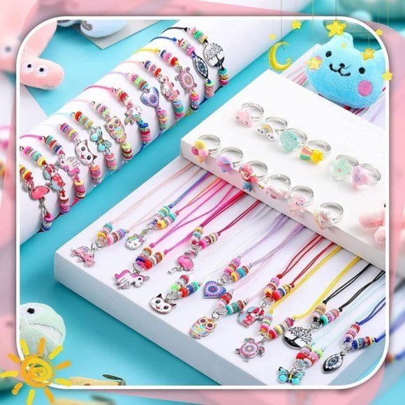 New 36 Pcs Kids Jewelry for Giirls    Rings, Bracelets,  Necklace - Picture 1 of 9